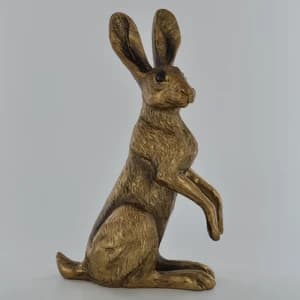 Poppy Standing Hare Bronze Effect Sculpture by Harriet Glen 19cm