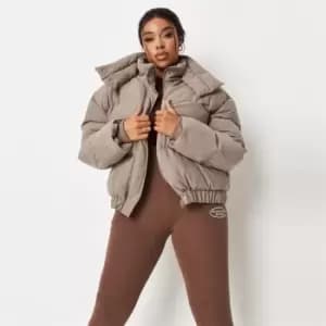 Missguided Ultimate Plush Puffer - Brown