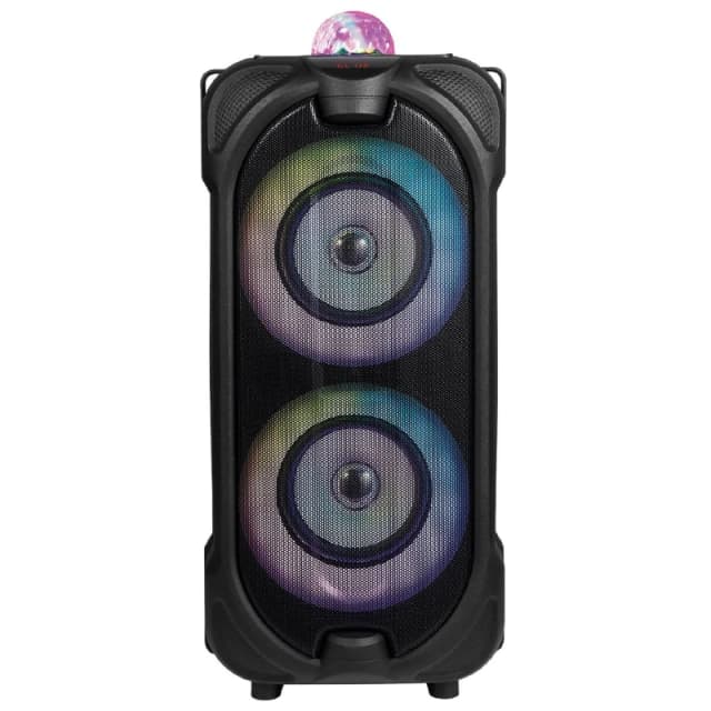 Akai Portable Dual 4" Party Speaker with Disco Ball Light 16W - Black A58207