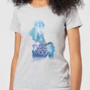 Disney Princess Filled Silhouette Cinderella Womens T-Shirt - Grey - L