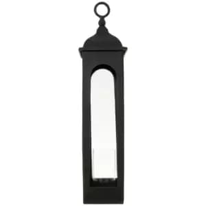 Hill Interiors Farrah Collection Cast Tall Loop Top Lantern in Black