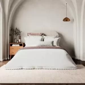 Bedeck of Belfast Avita Geo Scallop Cotton Duvet Cover - White