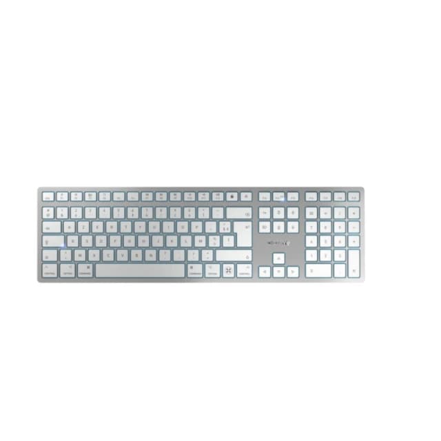 Cherry CHERRY KW 9100 SLIM FOR MAC keyboard Universal USB + Bluetooth AZERTY French Silver JK-9110FR-1