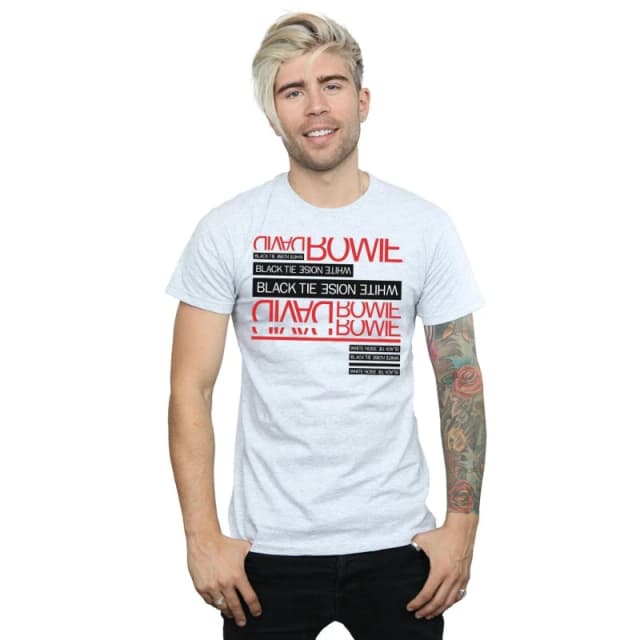 David Bowie David Bowie Men Black Tie White Noise T-Shirt in Grey Size: Small Grey S Male 5057981565955