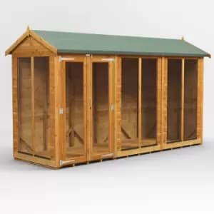 12x4 Power Apex Summerhouse - Brown