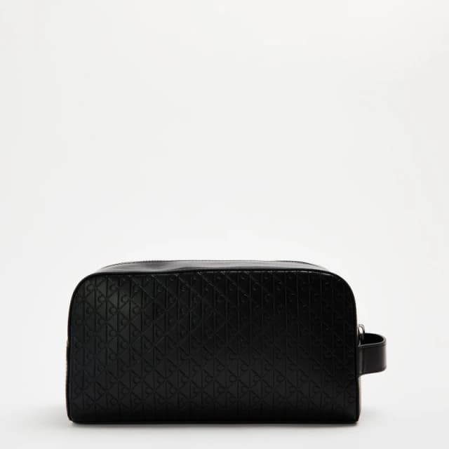 Calvin Klein Emblem Embossed Wash Bag Black male One Size