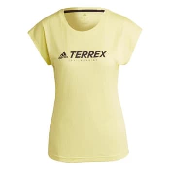 adidas Terrex Primeblue Trail Functional Logo T-Shirt Wom - Pulse Yellow