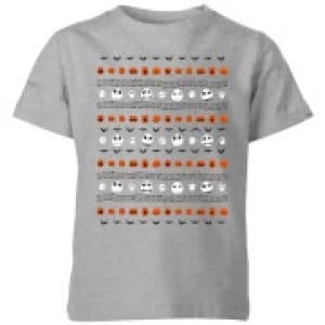 The Nightmare Before Christmas Jack Pumpkin Faces Kids T-Shirt - Grey - 11-12 Years