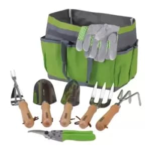 08997 Stainless Steel Garden Tool Set with Storage Bag (8 Piece) - Draper
