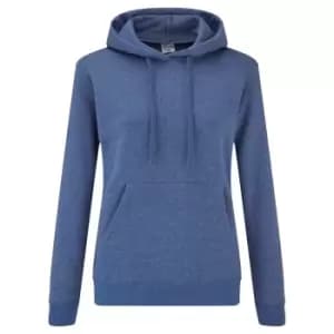 Fruit Of The Loom Ladies Lady Fit Hooded Sweatshirt / Hoodie (S) (Heather Royal)