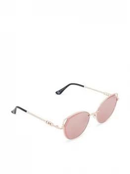 Dune 'Girona' Bevelled Edge Cat Eye Sunglasses - rose