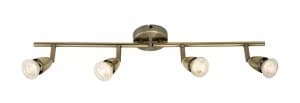 Wickes Positano LED Antique Brass 4 Bar Spotlight - 4 x 3.5W