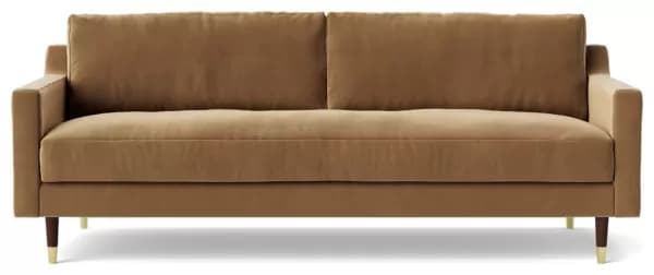 Swoon Rieti Velvet 3 Seater Sofa - Biscuit