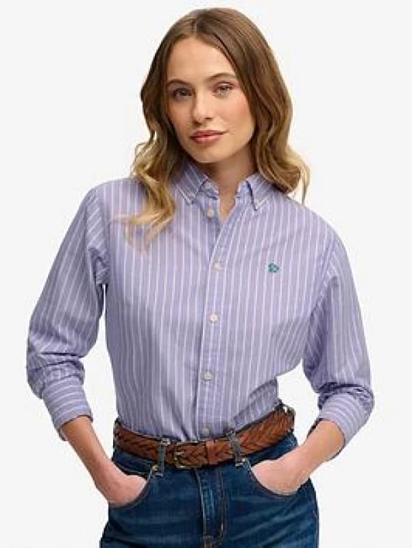 Superdry Womens long sleeve shirt Superdry Oxford Bd Blanc Female XS