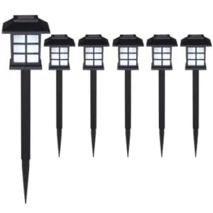 Solar Pathway Light 6Pcs Black