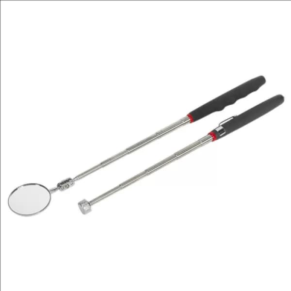 Siegen S0940 Telescopic Magnetic Pick-Up Tool & Inspection Mirror Set 2pc