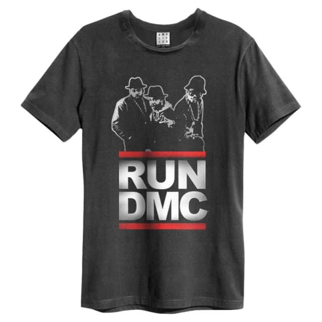 Amplified Amplified Men Run DMC Logo T-Shirt in Charcoal Size: Small Charcoal S Male 5063470045440