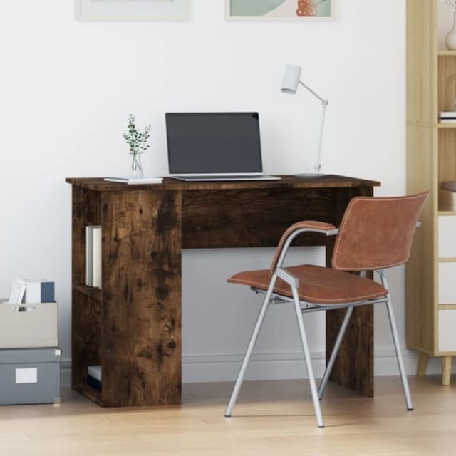 VIDAXL Desk Smoked Oak 100x55x75cm Engineered Wood Vidaxl 8720845888091