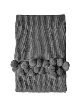 Gallery Moss Stitched Pompom Throw