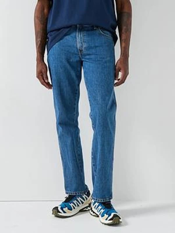 (30W / 34L) Wrangler Texas Original Straight Leg Mens Jeans - Stonewash