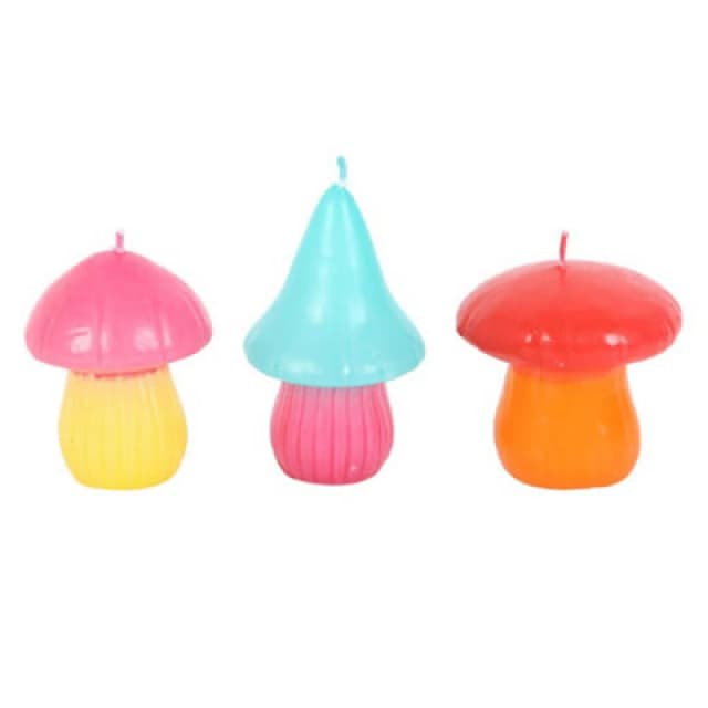 Something Different Something Different Funky Fungi Mushroom Candles (Pack of 3) Multi One Size Unisex 5063652070239