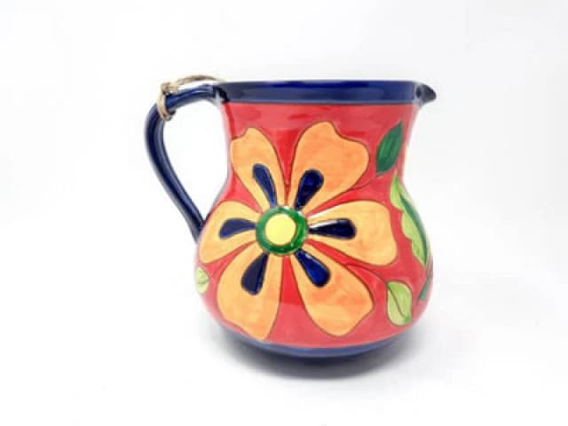 Verano Spanish Ceramics Signature Flowers Hand Painted Ceramic Kitchen Dining Large Pourer Jug 1.5L (H) 19cm Multi unisex