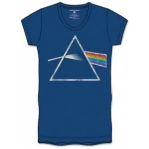 Pink Floyd DSOTM Back Print Navy Ladies TS: Medium