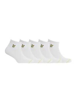 Lyle & Scott 5 Pack Trainer Socks - White