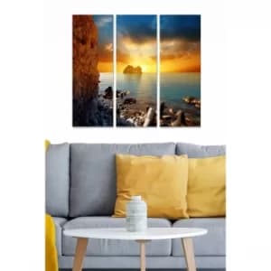 MDF82661437 Multicolor Decorative MDF Painting (3 Pieces)