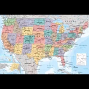USA Map Maxi Poster