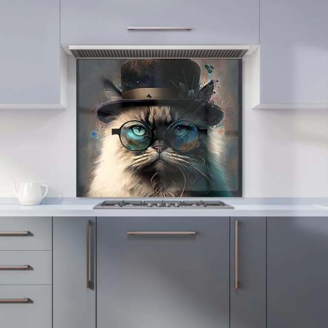 Warren Reed - Designer Birman Cat Face Splashart Kitchen Splashback Size: 600mm x 750mm Multicolor Unisex 600mm x 750mm