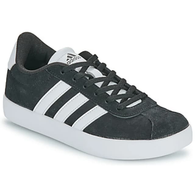 Adidas SPORTSWEAR Kids VL Court 3.0 Trainers in Leather Black/White Baby 36 (3.5);37.3 (4);38 (5);39.3 (5.5 to 6);40