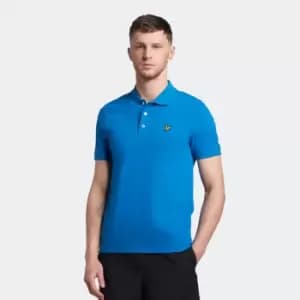 Mens Plain Polo Shirt - Bright Blue - S