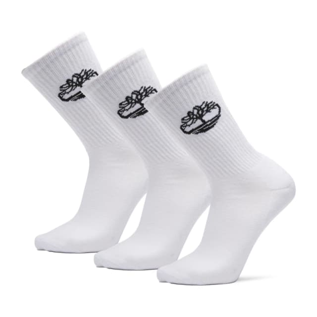 Timberland Logo Sport 3 Pack Socks - White White 12+