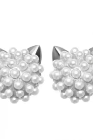 Ladies Karl Lagerfeld Silver Plated Pearl Choupette Earrings 5378067