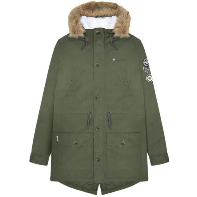 Lambretta Lambretta Men Sherpa Lined Parka in Green Size: Medium Green M Male 5063806707288