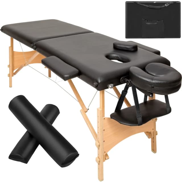 tectake Massage Table Set Freddi in Black Unisex