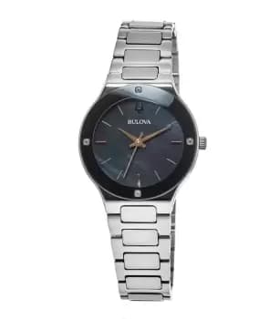 Bulova Millennia Black Mother of Pearl Dial Stainless Steel Womens Watch 96R231 96R231