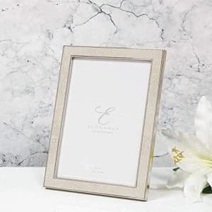 5" x 7" - Elegance Nickel Plated Cream Faux Shagreen Frame