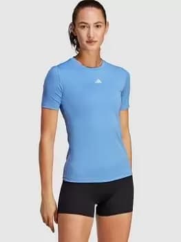 Adidas Tech-Fit T-Shirt, Blue Size M Women