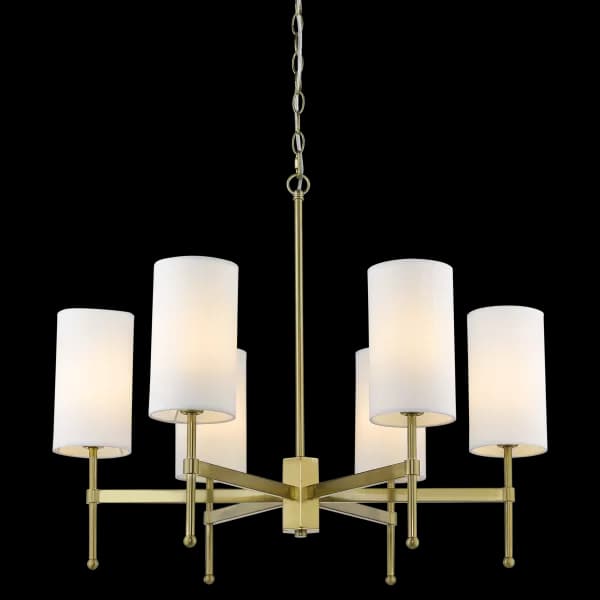 Denver 6 Light Multi Arm Pendant Ceiling Light Brass, E14