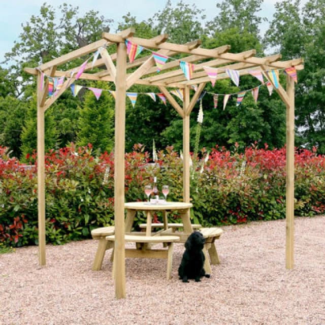 Zest Newbury Wooden Garden Arch Pergola 2.4M