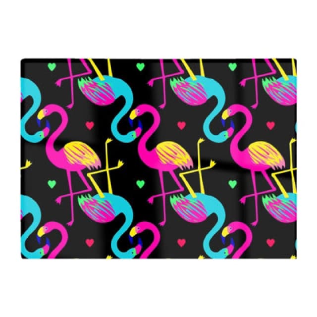 Warren Reed Designer Vivid Flamingo Pattern Glass Chopping Board