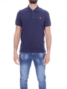 lyle & scott vintage Short sleeves Men Blue cotone strech