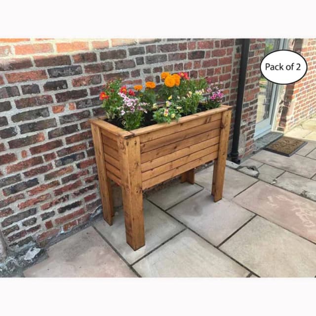 Charles Taylor Multi Pack of 2 - Somerford Deep Root Large Planter - Wood in Light Brown Light Brown Unisex