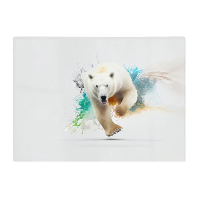 Warren Reed Designer Charging Polar Bear Glass Chopping Board