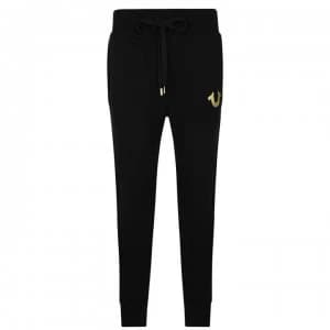 True Religion Logo Jogging Bottoms - Black/Gold