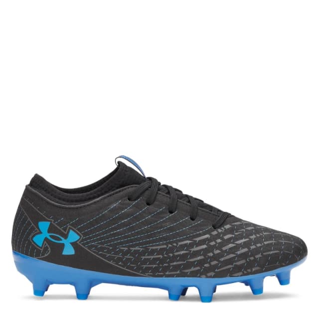 Under Armour Magnetico Club Juniors Firm Ground Football Boots Black/Blue male 3 (35.5)