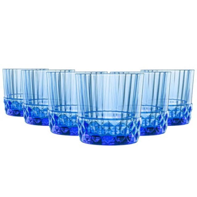 Bormioli Rocco America '20S Water Glasses - 300ml - Sapphire Blue - Pack Of 6