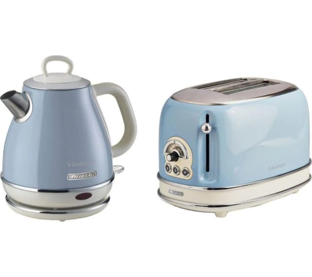 ARIETE Vintage ARPK72 2-Slice Toaster & Kettle Bundle - Blue 5016368010372